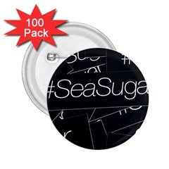 Sea Sugar Line Black 2 25  Buttons (100 Pack) 