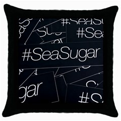 Sea Sugar Line Black Throw Pillow Case (black)