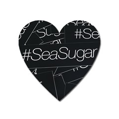 Sea Sugar Line Black Heart Magnet by Mariart