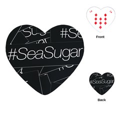 Sea Sugar Line Black Playing Cards (heart)  by Mariart