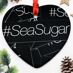 Sea Sugar Line Black Heart Ornament (two Sides) by Mariart