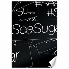 Sea Sugar Line Black Canvas 12  X 18  