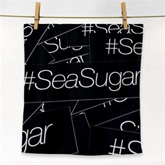 Sea Sugar Line Black Face Towel by Mariart