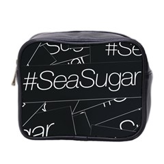 Sea Sugar Line Black Mini Toiletries Bag 2-side by Mariart