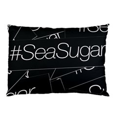 Sea Sugar Line Black Pillow Case (two Sides) by Mariart