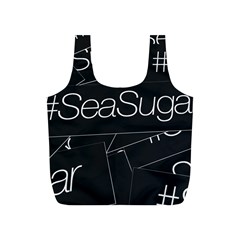 Sea Sugar Line Black Full Print Recycle Bags (s)  by Mariart