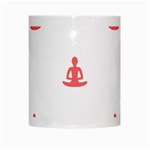 Seamless Pattern Man Meditating Yoga Orange Red Silhouette White White Mugs Center