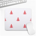 Seamless Pattern Man Meditating Yoga Orange Red Silhouette White Large Mousepads Front