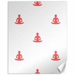 Seamless Pattern Man Meditating Yoga Orange Red Silhouette White Canvas 11  X 14  