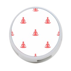 Seamless Pattern Man Meditating Yoga Orange Red Silhouette White 4-port Usb Hub (one Side) by Mariart