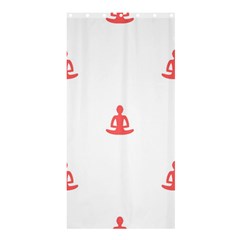 Seamless Pattern Man Meditating Yoga Orange Red Silhouette White Shower Curtain 36  X 72  (stall)  by Mariart