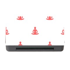 Seamless Pattern Man Meditating Yoga Orange Red Silhouette White Memory Card Reader With Cf by Mariart