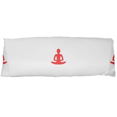 Seamless Pattern Man Meditating Yoga Orange Red Silhouette White Body Pillow Case (dakimakura)