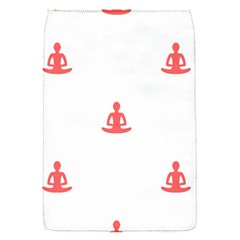 Seamless Pattern Man Meditating Yoga Orange Red Silhouette White Flap Covers (s)  by Mariart