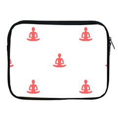 Seamless Pattern Man Meditating Yoga Orange Red Silhouette White Apple Ipad 2/3/4 Zipper Cases by Mariart