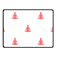 Seamless Pattern Man Meditating Yoga Orange Red Silhouette White Double Sided Fleece Blanket (small)  by Mariart