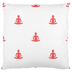 Seamless Pattern Man Meditating Yoga Orange Red Silhouette White Standard Flano Cushion Case (two Sides) by Mariart