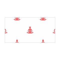 Seamless Pattern Man Meditating Yoga Orange Red Silhouette White Yoga Headband by Mariart