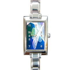 Net Sea Blue Sky Waves Wave Chevron Rectangle Italian Charm Watch