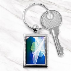 Net Sea Blue Sky Waves Wave Chevron Key Chains (rectangle)  by Mariart