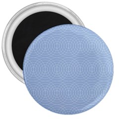 Seamless Lines Concentric Circles Trendy Color Heavenly Light Airy Blue 3  Magnets by Mariart