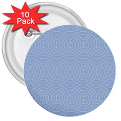 Seamless Lines Concentric Circles Trendy Color Heavenly Light Airy Blue 3  Buttons (10 Pack)  by Mariart