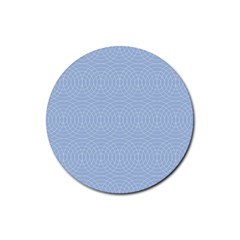 Seamless Lines Concentric Circles Trendy Color Heavenly Light Airy Blue Rubber Coaster (round) 