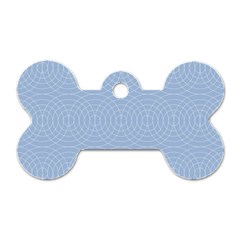 Seamless Lines Concentric Circles Trendy Color Heavenly Light Airy Blue Dog Tag Bone (two Sides)