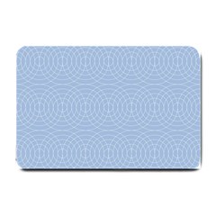 Seamless Lines Concentric Circles Trendy Color Heavenly Light Airy Blue Small Doormat  by Mariart