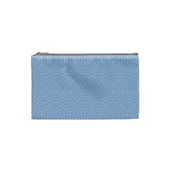 Seamless Lines Concentric Circles Trendy Color Heavenly Light Airy Blue Cosmetic Bag (small)  by Mariart