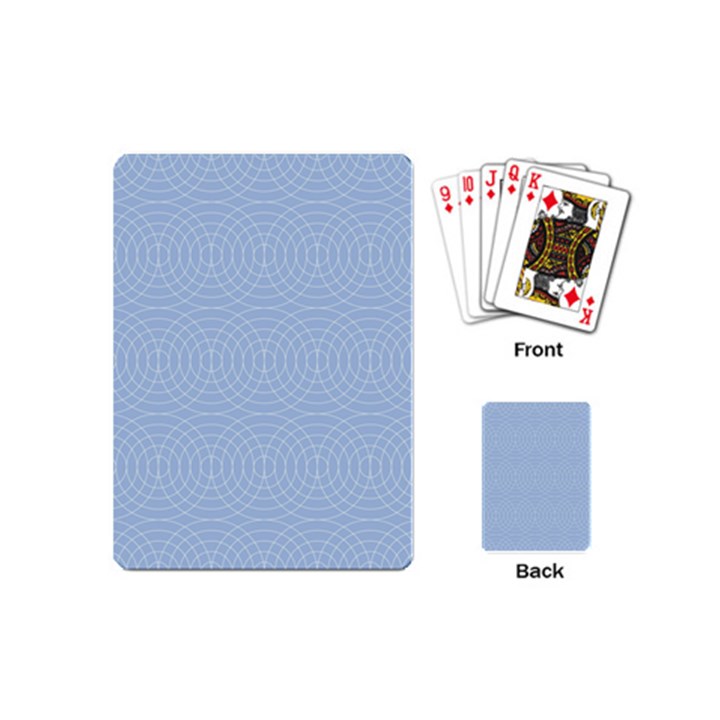 Seamless Lines Concentric Circles Trendy Color Heavenly Light Airy Blue Playing Cards (Mini) 