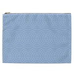 Seamless Lines Concentric Circles Trendy Color Heavenly Light Airy Blue Cosmetic Bag (XXL)  Front