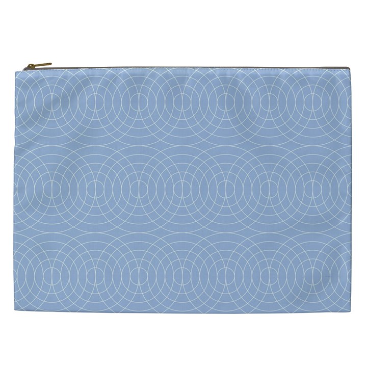 Seamless Lines Concentric Circles Trendy Color Heavenly Light Airy Blue Cosmetic Bag (XXL) 