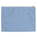 Seamless Lines Concentric Circles Trendy Color Heavenly Light Airy Blue Cosmetic Bag (XXL)  Back