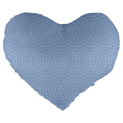 Seamless Lines Concentric Circles Trendy Color Heavenly Light Airy Blue Large 19  Premium Heart Shape Cushions by Mariart