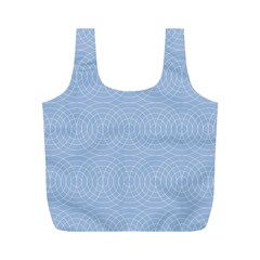 Seamless Lines Concentric Circles Trendy Color Heavenly Light Airy Blue Full Print Recycle Bags (m)  by Mariart