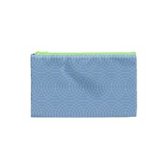 Seamless Lines Concentric Circles Trendy Color Heavenly Light Airy Blue Cosmetic Bag (xs) by Mariart