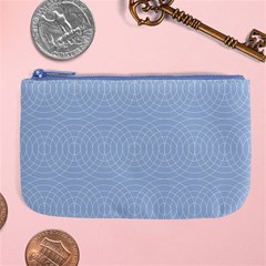 Seamless Lines Concentric Circles Trendy Color Heavenly Light Airy Blue Large Coin Purse by Mariart