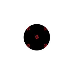 Seamless Pattern With Symbol Sex Men Women Black Background Glowing Red Black Sign 1  Mini Buttons by Mariart