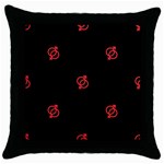 Seamless Pattern With Symbol Sex Men Women Black Background Glowing Red Black Sign Throw Pillow Case (Black) Front