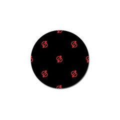 Seamless Pattern With Symbol Sex Men Women Black Background Glowing Red Black Sign Golf Ball Marker (4 Pack) by Mariart