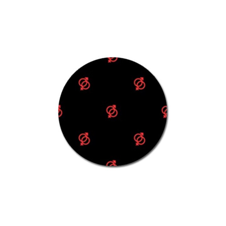 Seamless Pattern With Symbol Sex Men Women Black Background Glowing Red Black Sign Golf Ball Marker (10 pack)