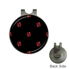 Seamless Pattern With Symbol Sex Men Women Black Background Glowing Red Black Sign Hat Clips With Golf Markers by Mariart