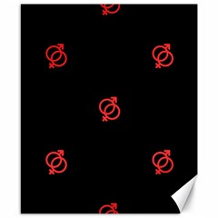 Seamless Pattern With Symbol Sex Men Women Black Background Glowing Red Black Sign Canvas 8  X 10 