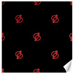 Seamless Pattern With Symbol Sex Men Women Black Background Glowing Red Black Sign Canvas 20  X 20   by Mariart