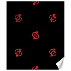 Seamless Pattern With Symbol Sex Men Women Black Background Glowing Red Black Sign Canvas 20  X 24   by Mariart