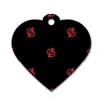 Seamless Pattern With Symbol Sex Men Women Black Background Glowing Red Black Sign Dog Tag Heart (Two Sides) Front