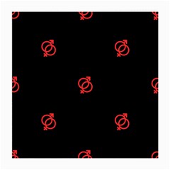 Seamless Pattern With Symbol Sex Men Women Black Background Glowing Red Black Sign Medium Glasses Cloth by Mariart