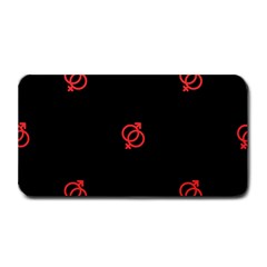 Seamless Pattern With Symbol Sex Men Women Black Background Glowing Red Black Sign Medium Bar Mats by Mariart