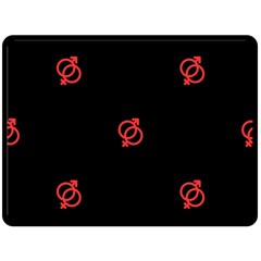 Seamless Pattern With Symbol Sex Men Women Black Background Glowing Red Black Sign Fleece Blanket (large)  by Mariart